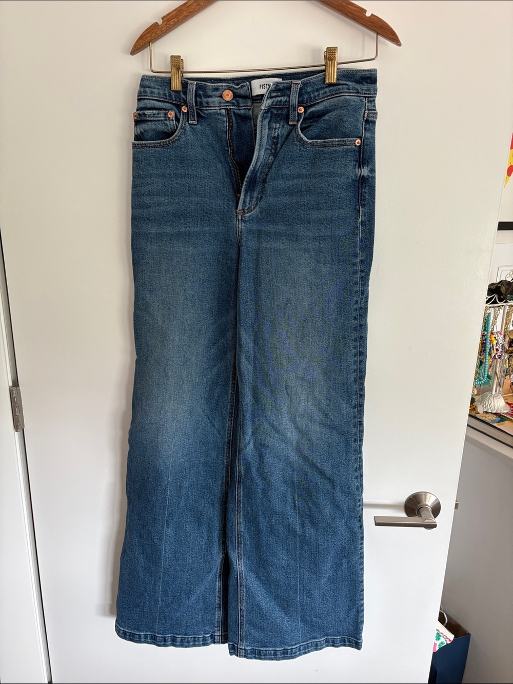 pistola Dark Blue Wide-Leg Denim Jeans